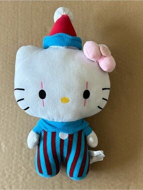Fiesta Sanrio Rare Hello Kitty Circus Clown Plush 2014 Jester RedBlue Kawaii 14”
